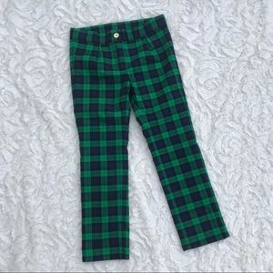 Janie & jack blue green tartan plaid girls pants 6
